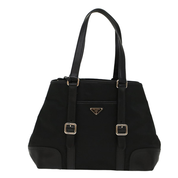 PRADA Tote Bag Leather Nylon Black Auth 48131 - Picture 13 of 16